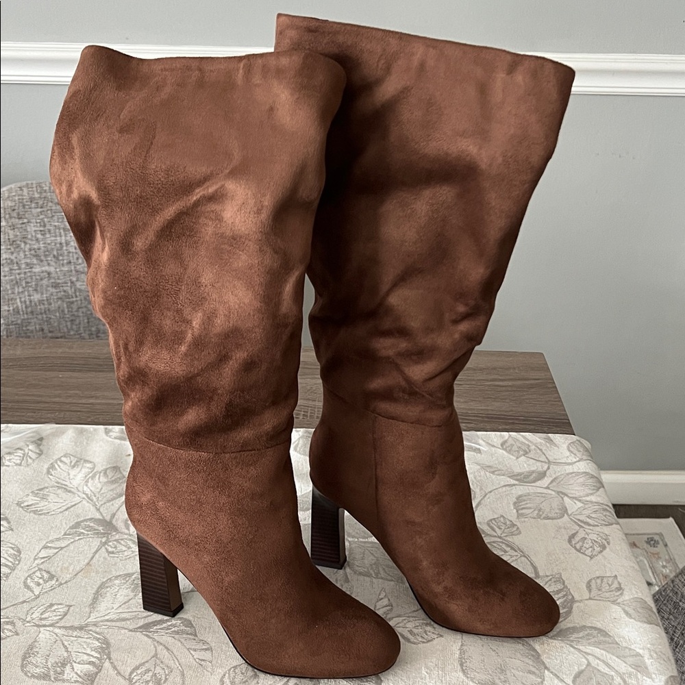 ASOS Brown Suede Heeled Boots